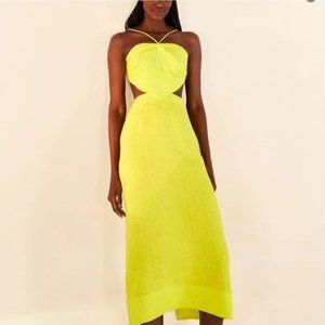 Farm Rio lime green monstera midi dress